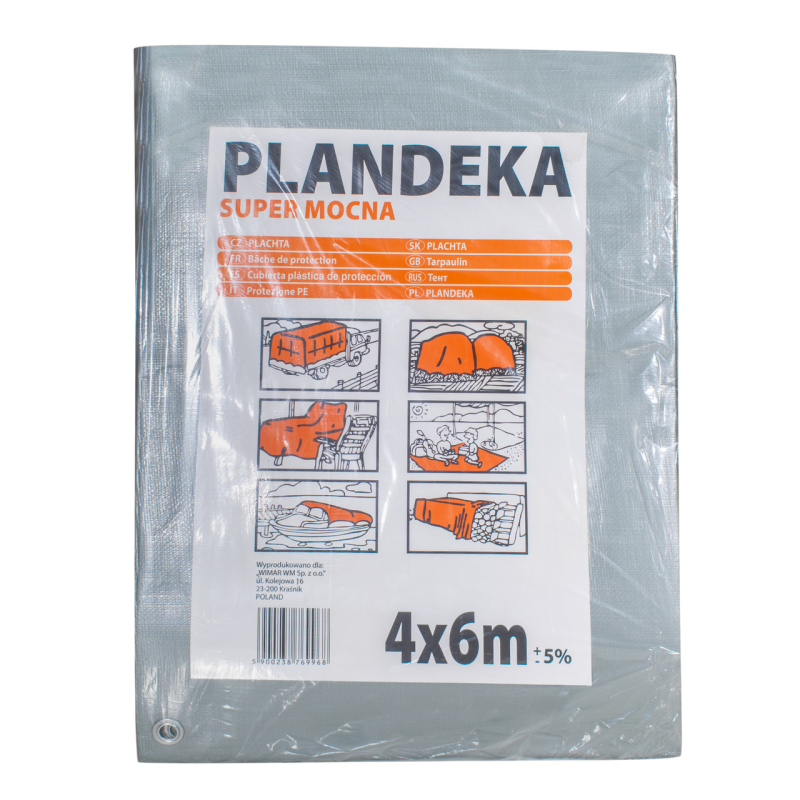 Тент 160 г/м2 4 х 6 м поліпропіленовий “PLANDEKA“ від дощу та снігу