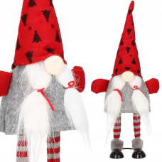 Новорічний м“який декоративний гном у шапці Ельфіня Springos Christmas Lady 40 см