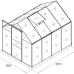 Садова теплиця з полікарбонату 4,75 м² (2,5 х 1,9 х 1,95 м), Прозора