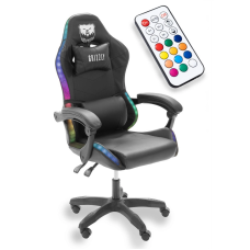 Геймерське крісло Grizzly з RGB LED підсвіткою (12 режимів), Чорний