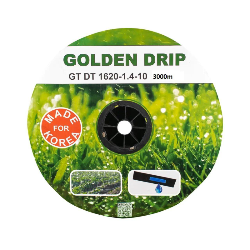 Стрічка Крапельна 8 mil крок 20 см бухта 3000 метрів емітерна GOLDEN DRIP