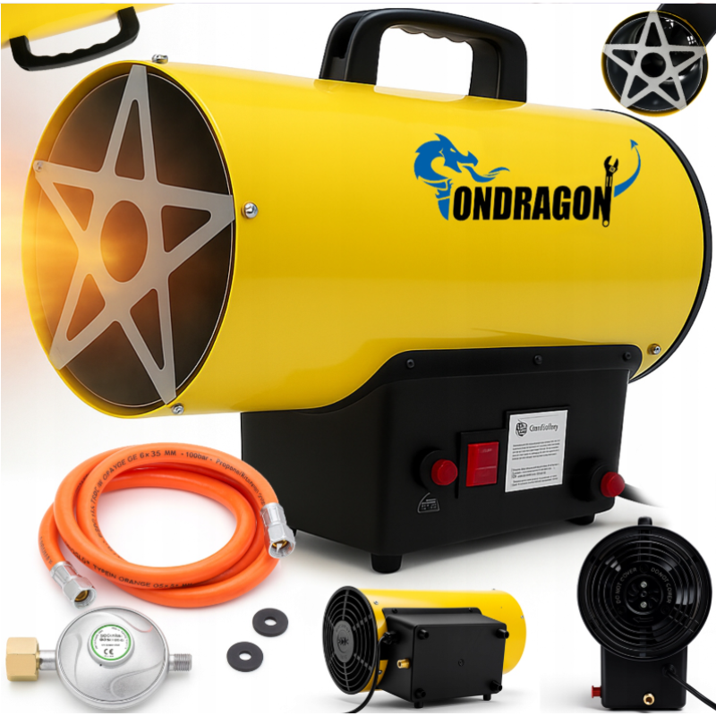 Газовий обігрівач / Газова теплова гармата (дуйка) 15 кВт Ondragon (Пропан/Бутан) + шланг і редуктор (Польща)