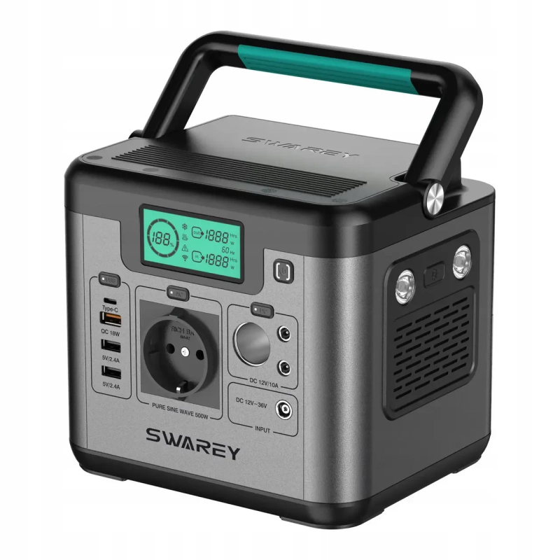 Портативна зарядна станція Swarey S500 Pro 516 Вт.год