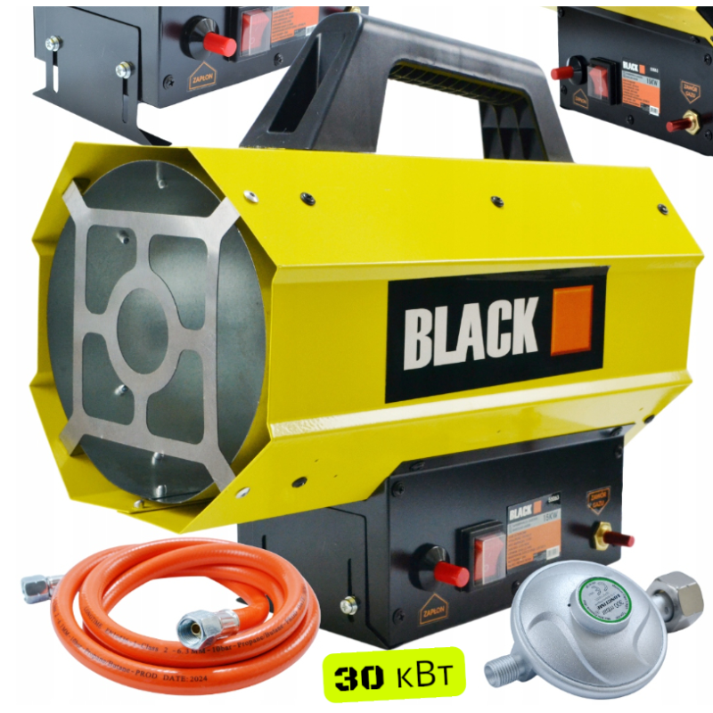 Газовий обігрівач / Газова теплова гармата (дуйка) 30 кВт BLACK (Пропан/Бутан) + шланг і редуктор (Польща) Газовий обігрівач / Газова теплова гармата (дуйка) 30 кВт BLACK (Пропан/Бутан) + шланг і редуктор (Польща)