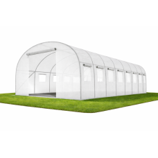 Теплиця садова 24 м² Funfit Garden (8 х 3 х 2 м) з армованою плівкою UV-4, з вікнами, Прозора (Польща)